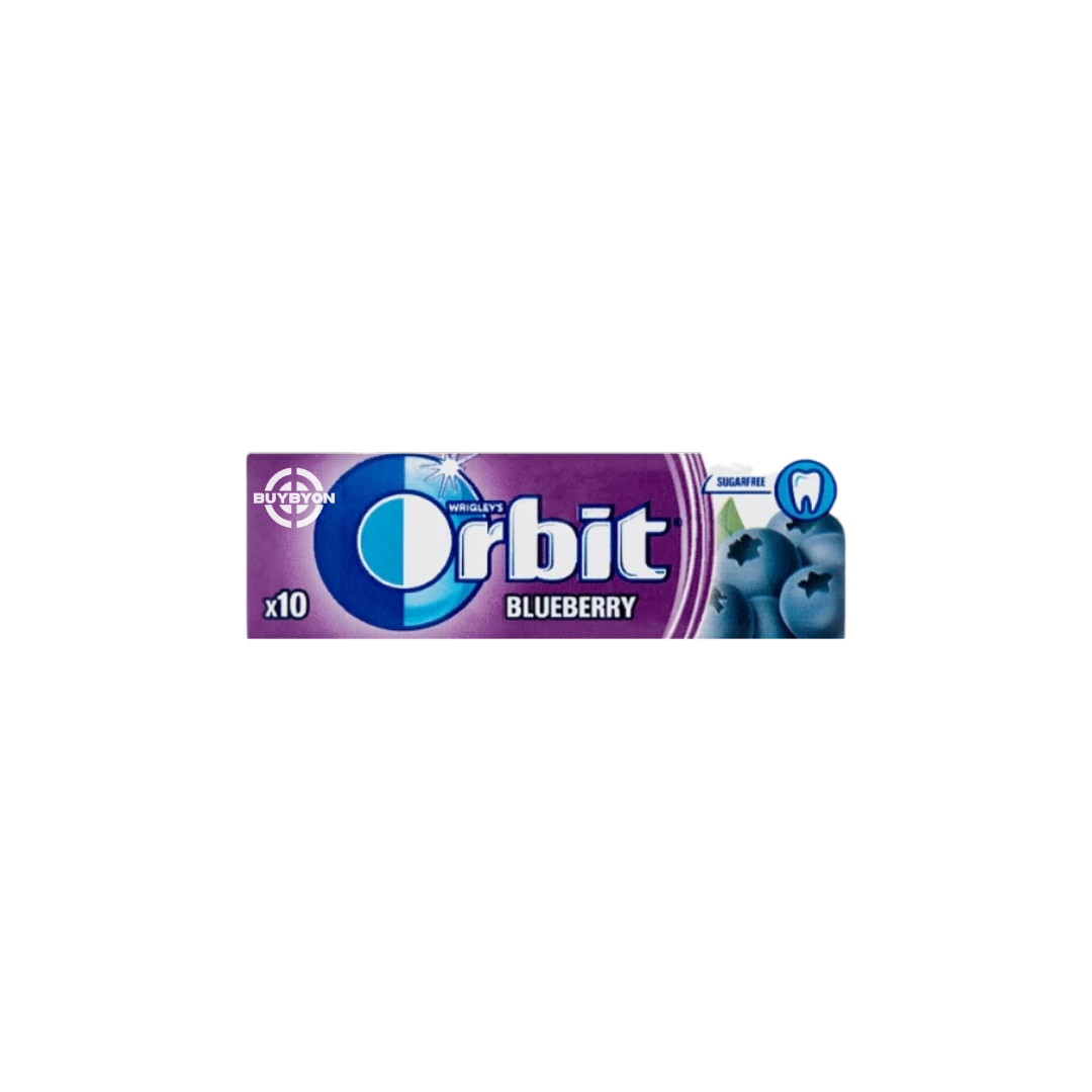 Orbit Blueberry Drops 14g pouch with sweet blueberry flavour