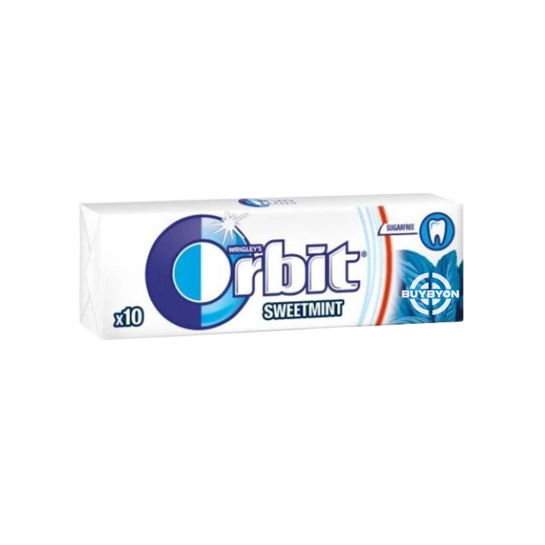 Orbit Sweetmint Drops - 14g showcasing refreshing sweetmint-flavoured drops in a convenient pack.