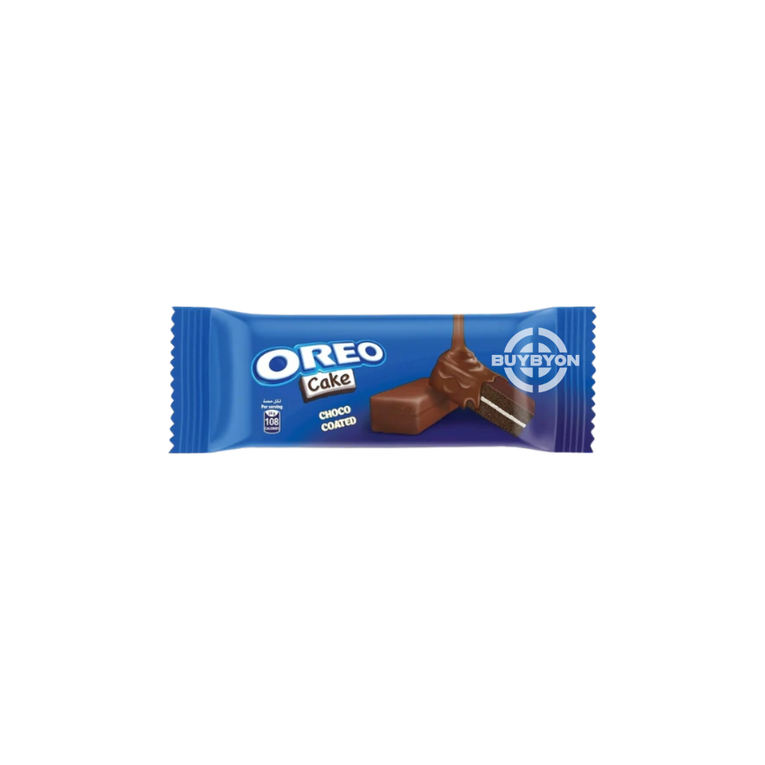 Oreo Sponge Cake Choco Coated – 24g pack featuring a soft sponge cake with Oreo cream filling and a chocolate coating.