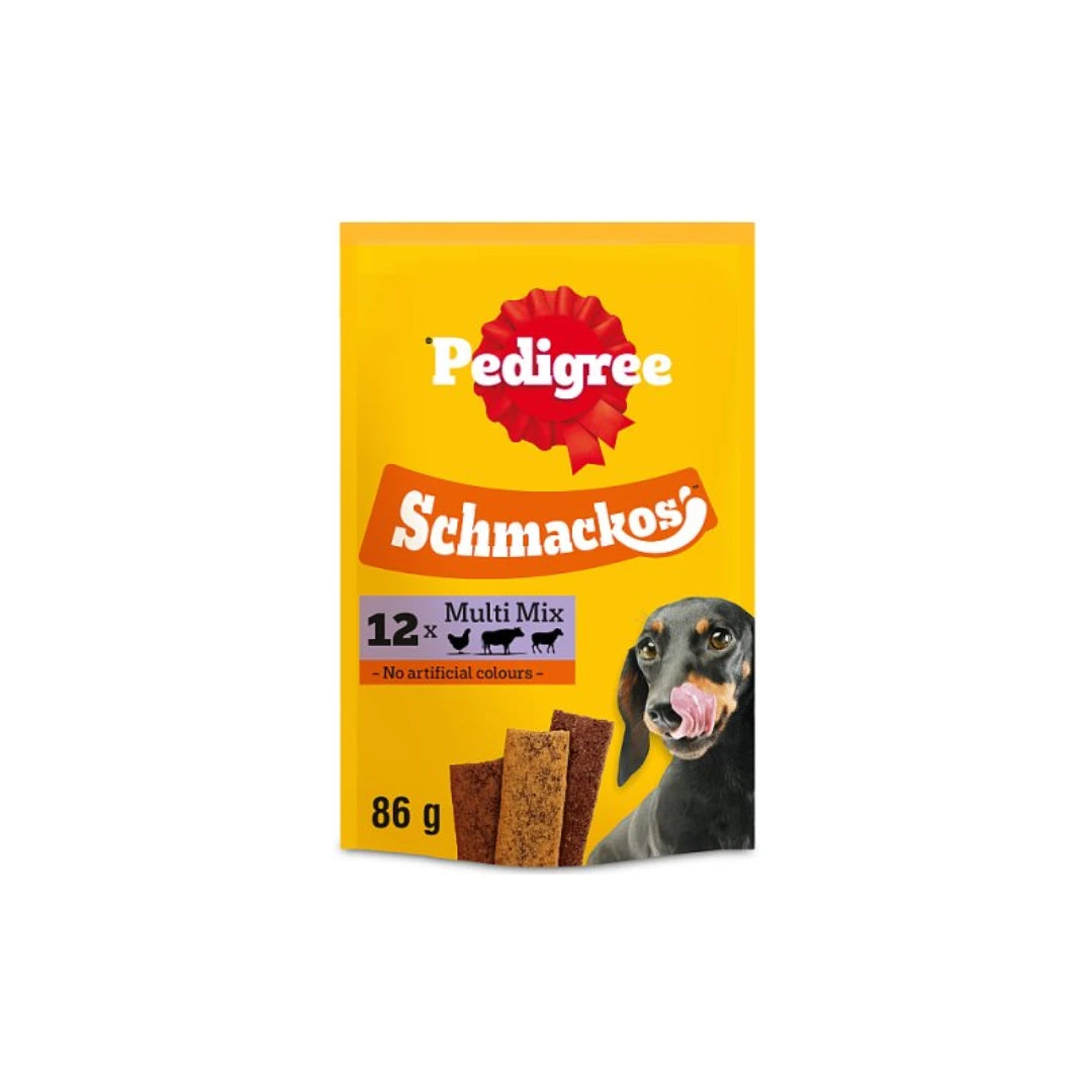 Pedigree Schmackos Multi Mix Dog Treats Beef Poultry & Lamb 12 Sticks