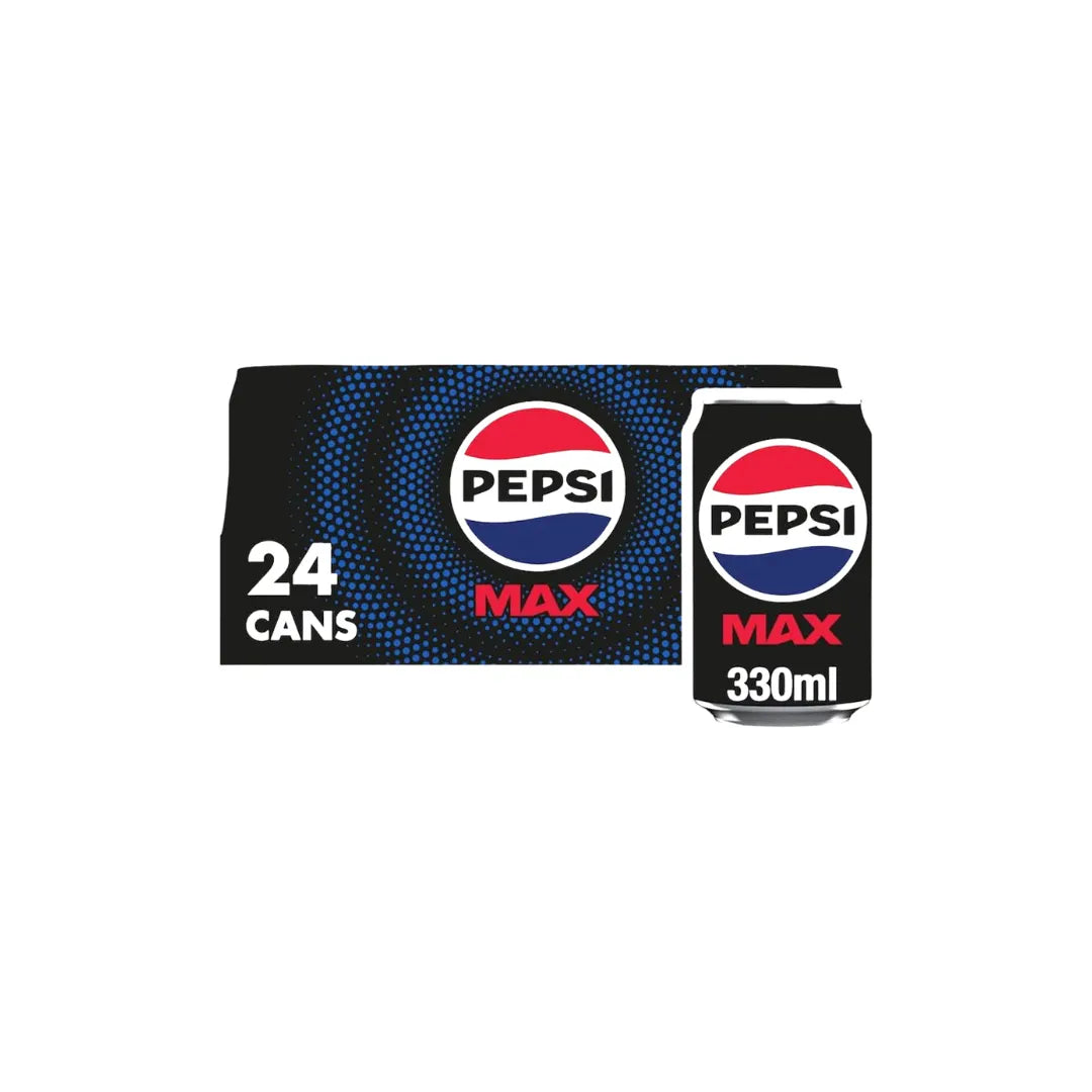 Pepsi Max No Sugar Cola 330ml Can & 24 Pack