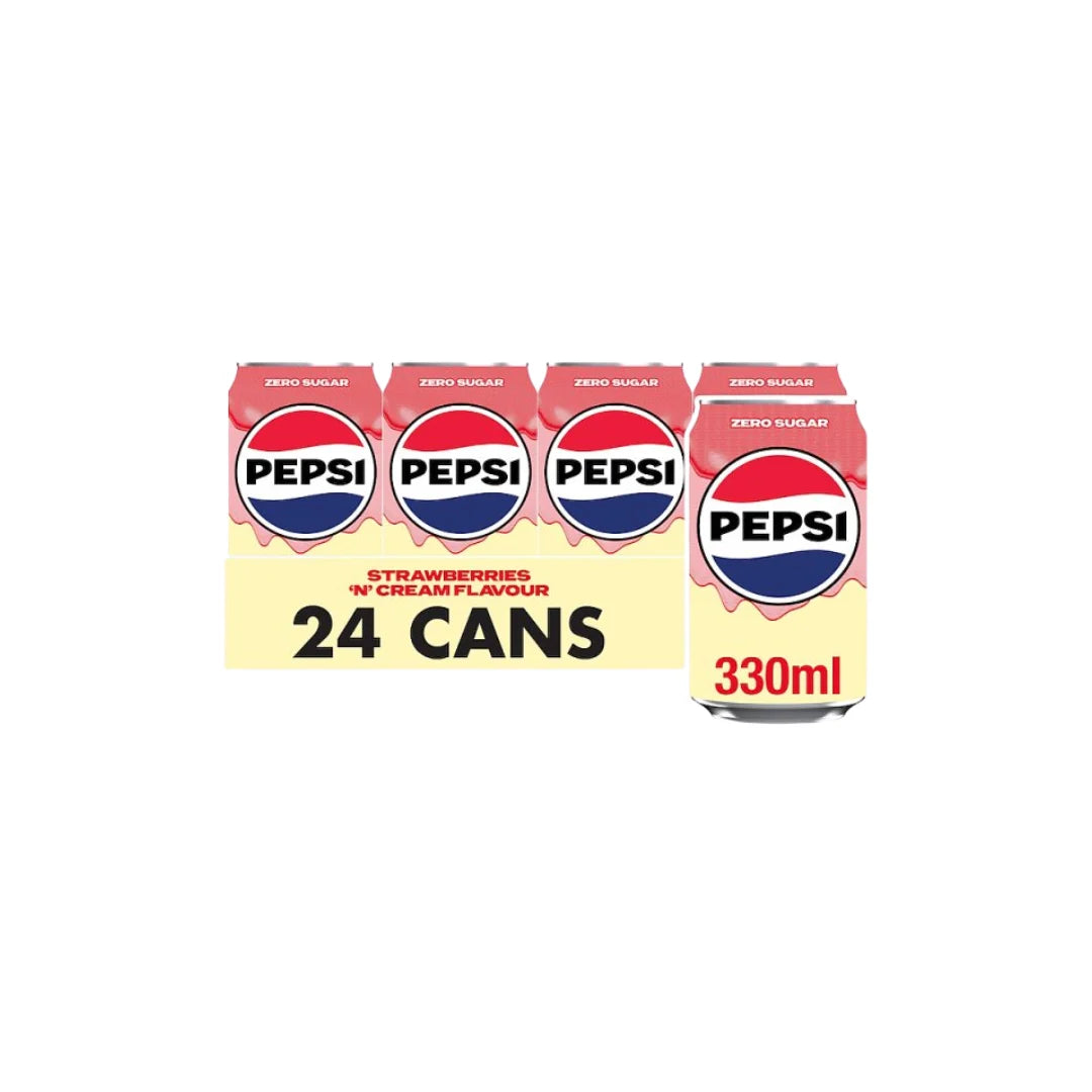 Pepsi Strawberries ‘N’ Cream 330ml Can – Single & 24 Pack