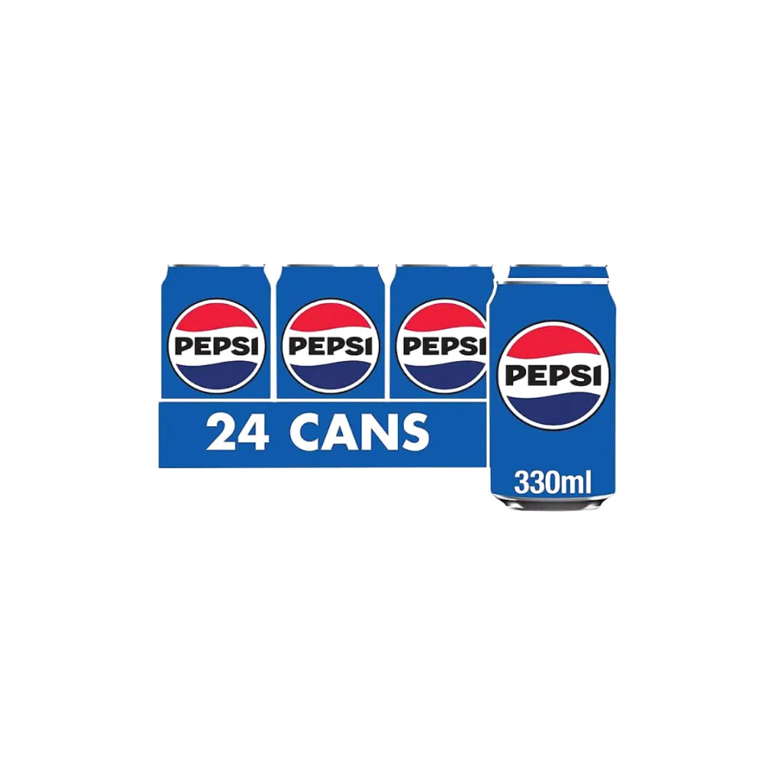 Pepsi Cola 330ml Can & 24 Pack Fizzy Soft Drink