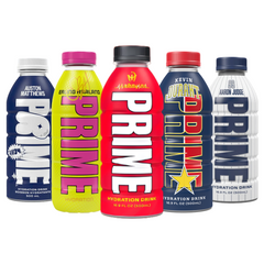 Prime Hydration Sports Superstars Bundle featuring 500ml bottles of Aaron Judge, Kevin Durant, Patrick Mahomes, Erling Haaland, and Auston Matthews. Available at Buybyon UK, perfect for athletes and collectors.