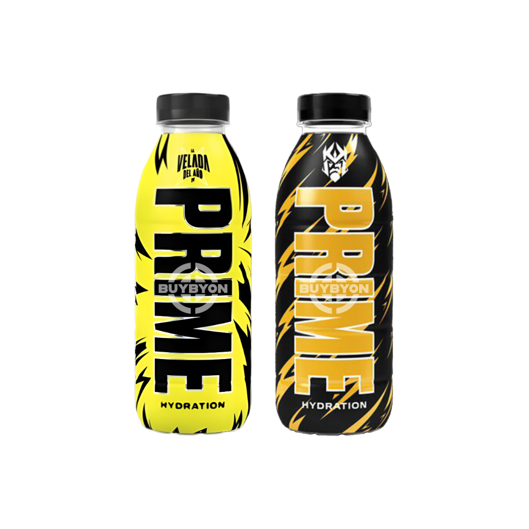 Prime Hydration La Velada Del Ano and Kings League Limited Edition 500ml bundle, featuring electrolyte-packed drinks with zero sugar. Available at Buybyon UK for athletes, collectors, and fans.