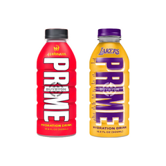 Prime Hydration Patrick Mahomes and LA Lakers limited edition bundle, featuring electrolyte-rich, zero sugar drinks. Available at Buybyon in the UK for athletes and sports fans alike.