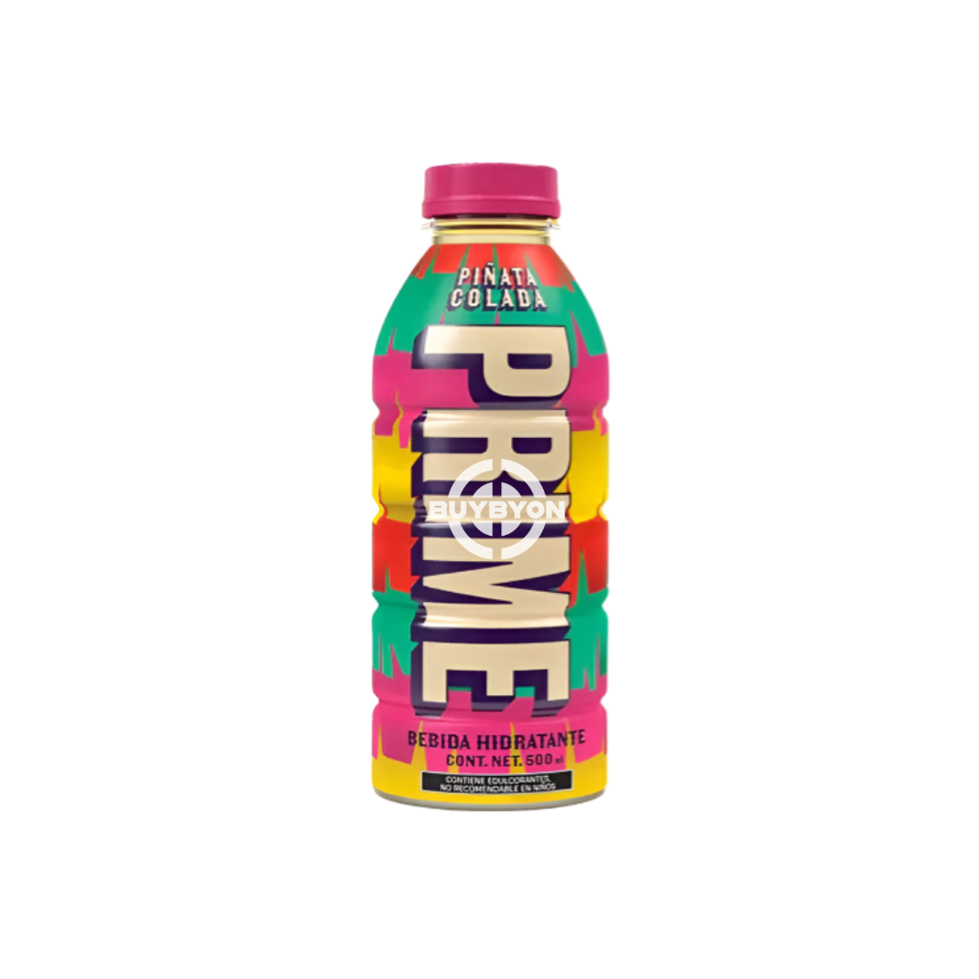 Prime Hydration Piñata Colada 500ml - EXTREMELY LIMITED EDITION drink, imported from Mexico, featuring a tropical pineapple and coconut flavour.