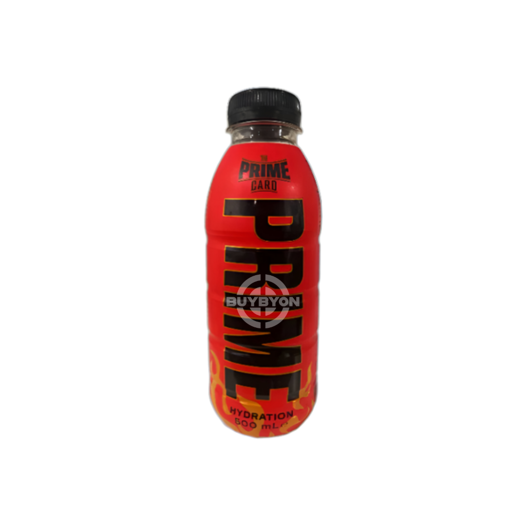 Prime Hydration Prime Card Misfits Red Bottle - 500ml, limited edition hydration drink with electrolytes and natural flavours. 