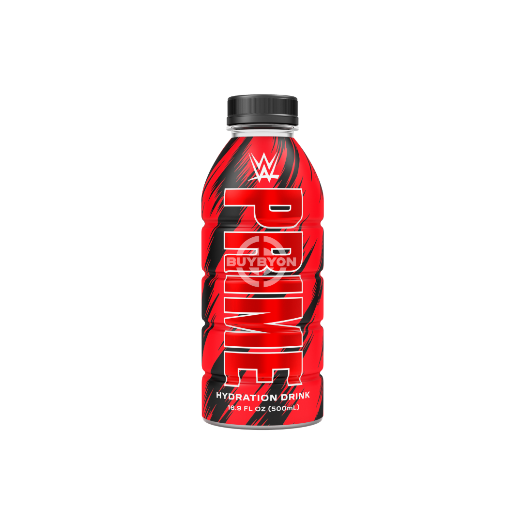 Prime Hydration WWE Limited Edition - 500ml bottle with white background