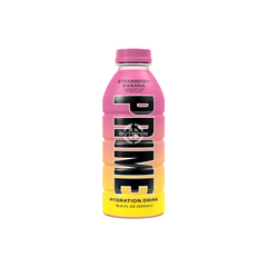 Prime Hydration Strawberry Banana - 500ml bottle with white background