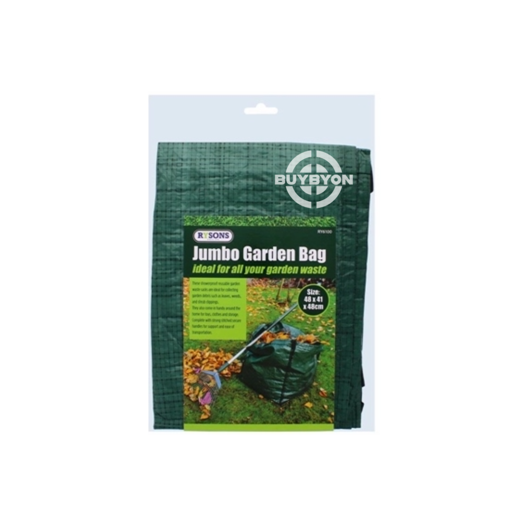 Rysons Garden Waste Bag Jumbo, showcasing its large capacity and durable construction, ideal for efficient collection and transport of garden debris.