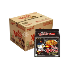 Samyang Buldak Hot Chicken Ramen fiery Korean instant noodles, known for their intense spice and rich flavour. Available at Buybyon UK for spice lovers.