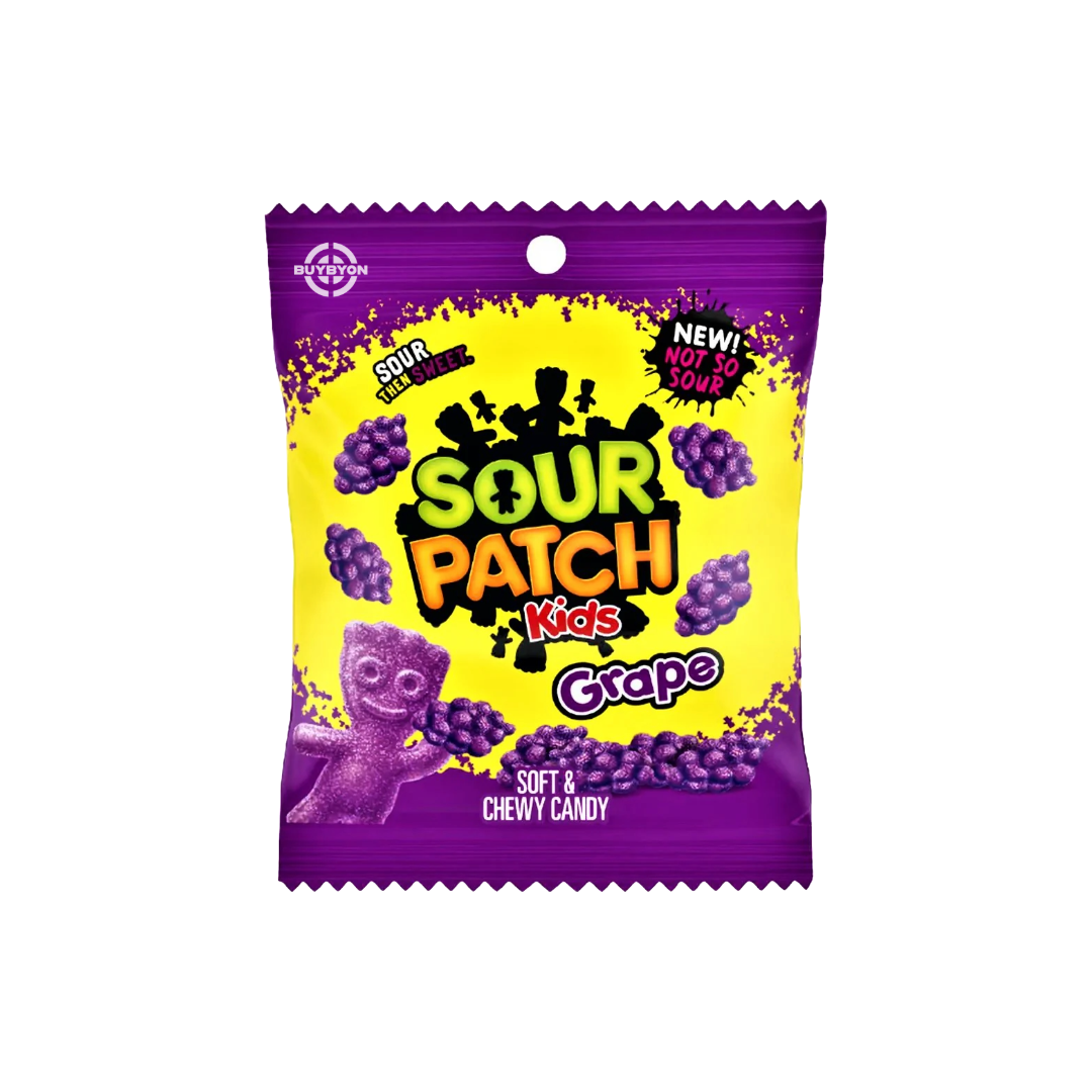 Sour Patch Kids Grape - 101g pack, grape-flavoured gummies with a sweet and sour taste.