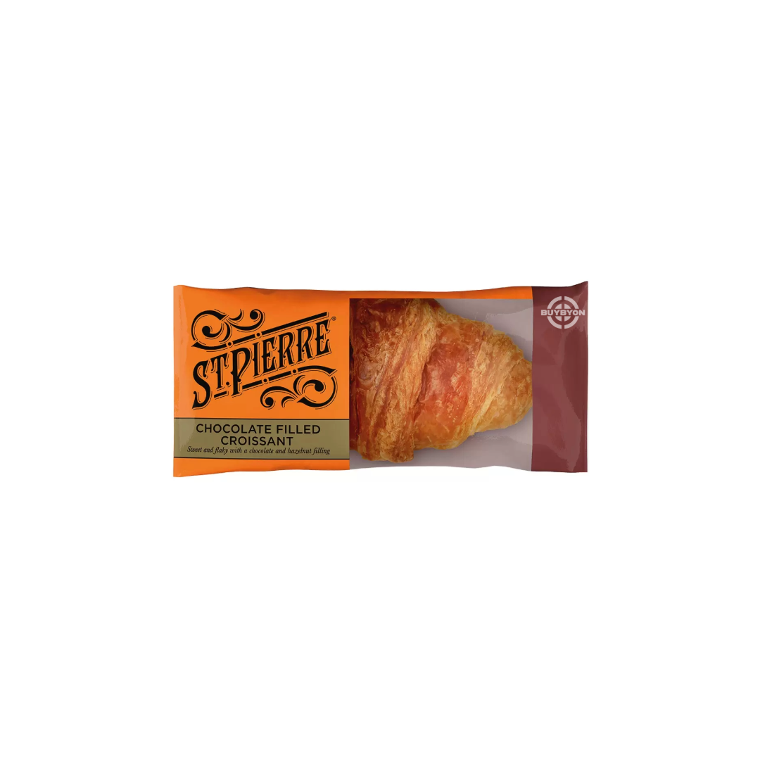 St. Pierre Chocolate Filled Croissant - 55g, flaky croissant filled with rich chocolate
