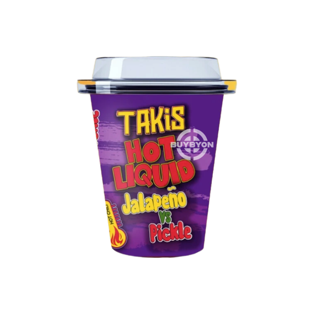 A 300g bag of Takis Hot Liquid Jalapeno vs Pickle, showcasing the crunchy snack with a bold combination of spicy jalapeno and tangy pickle flavors.