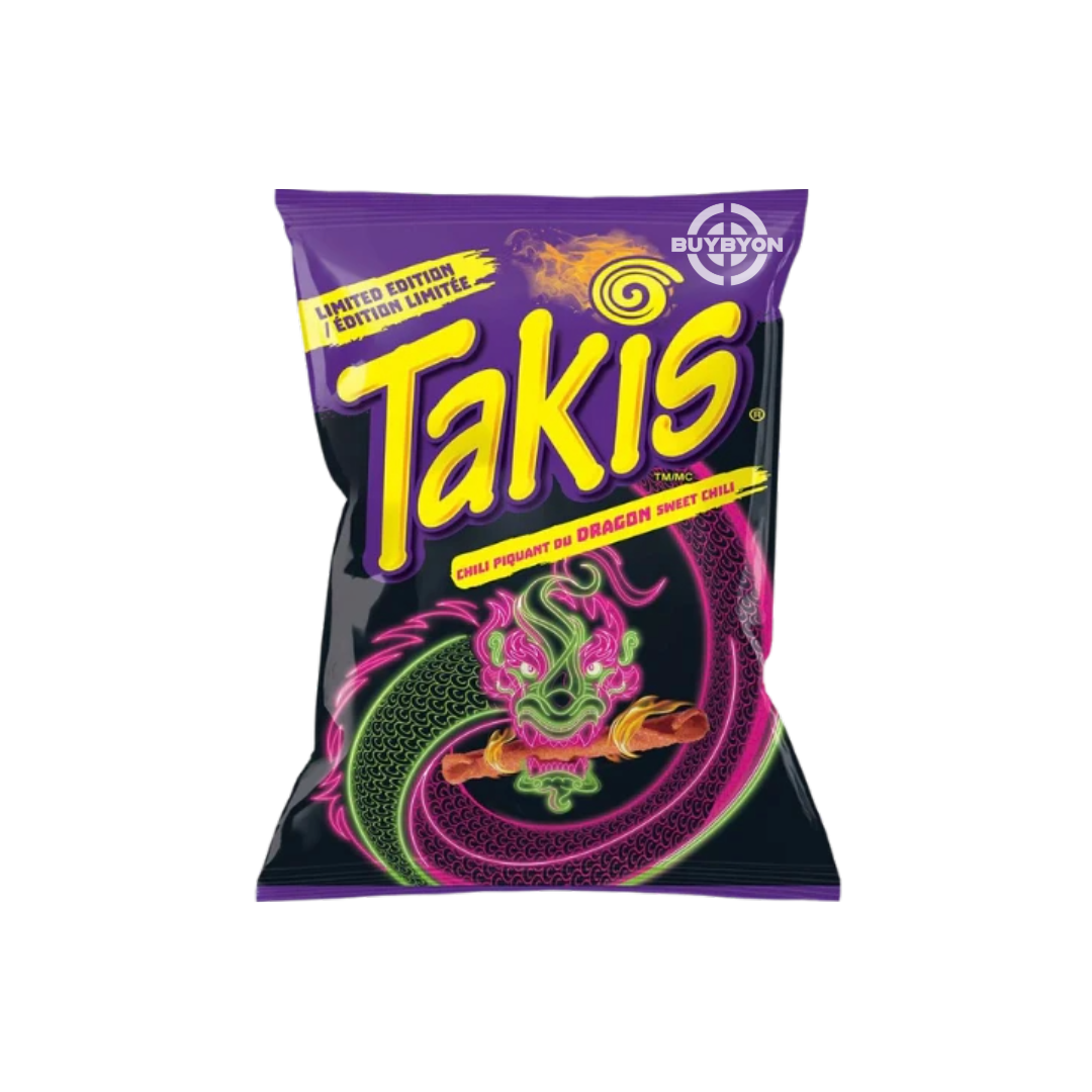 Takis Sweet Chilli 180g bag featuring rolled tortilla chips with bold sweet and spicy flavours, perfect for snacking.