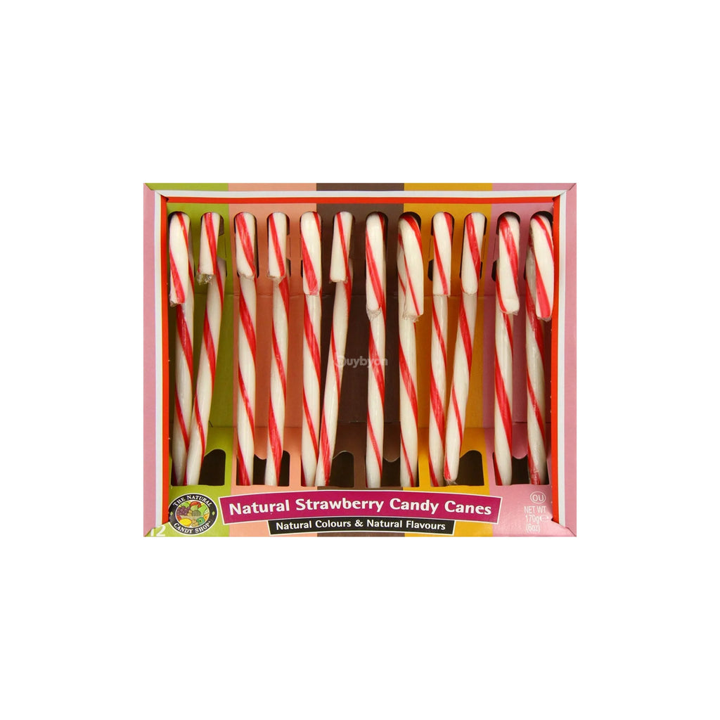 The Natural Candy Shop Strawberry Candy Canes 170g (Box of 12)