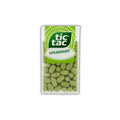 A pack of Tic Tac Spearmint mints in a clear plastic sleeve with a green and white label, shown against a plain white background.