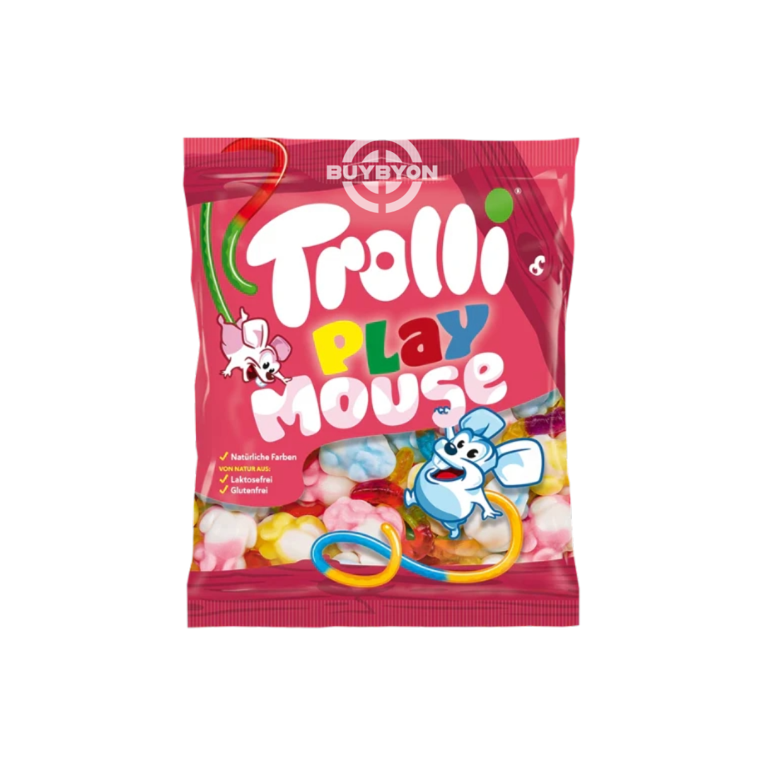 Trolli Playmouse – 100g bag featuring mouse-shaped fruity gummies, perfect for playful snacking and adding fun to any occasion.