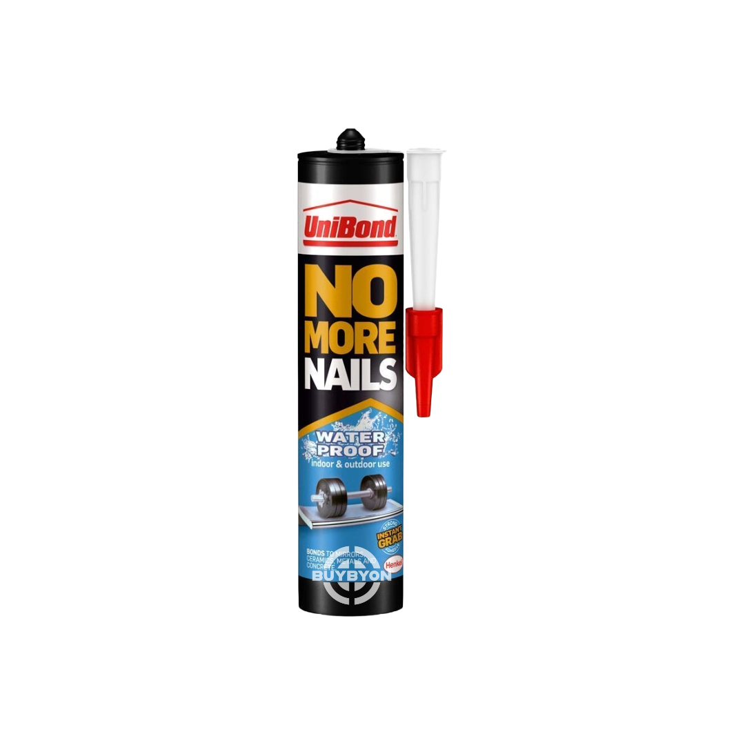 UniBond No More Nails Waterproof Cartridge - 450g, ideal for strong, waterproof bonding in various applications.