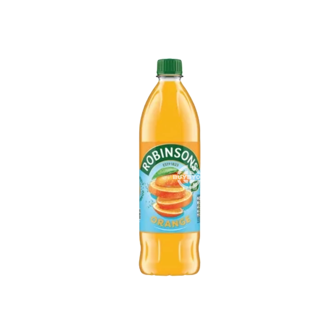 Robinsons Orange No Added Sugar Squash - 750ml bottle featuring vibrant orange imagery, distinctive Robinsons branding, and a description of the no added sugar, citrus-infused flavour. Perfectly refreshing for any occasion.