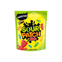 A large bag of Sour Patch Kids - 816g featuring colourful, tangy candies shaped like kids, highlighting the fun and vibrant appeal of this sweet and sour treat.