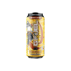 G Fuel-Divine Peach Zero Sugar Energy Drink - 473ml – A sleek energy drink can featuring peach graphics, offering zero sugar and premium energy with a sweet, juicy peach flavour.