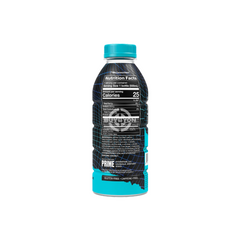 Prime Hydration Blue 'X' Limited Edition - 500ml bottle back side view 