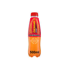 ucozade Energy Drink Original 500ml bottle with classic yellow and orange label, showcasing the iconic brand design and energy-boosting promise.