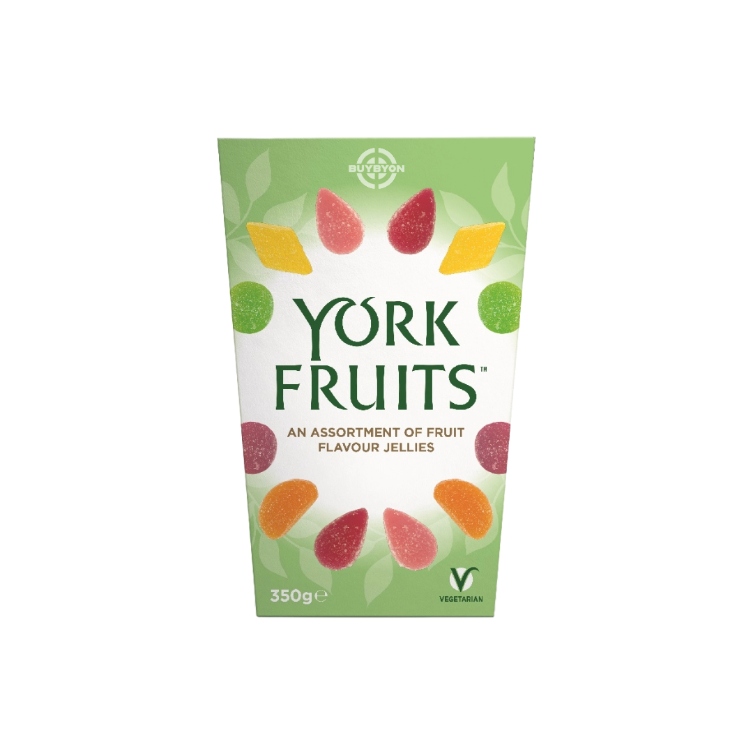 York Fruits Jellies Gift Box - 350g, assorted fruity jellies in a beautifully packaged gift box, perfect for sharing and gifting.